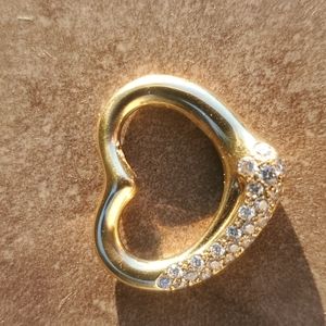 Tiffany & Co. 750 18K Elsa Peretti Diamond Open Heart Pendant EUC condition